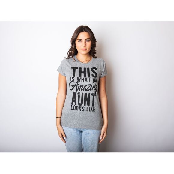 Womens This Is What An Amazing Aunt Looks Like T shirt Funny Family Tee for - Picture 2 of 5